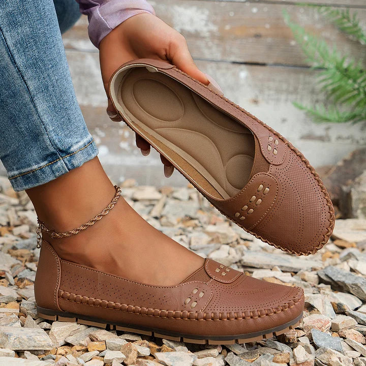 Benedikte | Dame Perforerede Komfort Slip On Loafers - Freya Kobenhavn