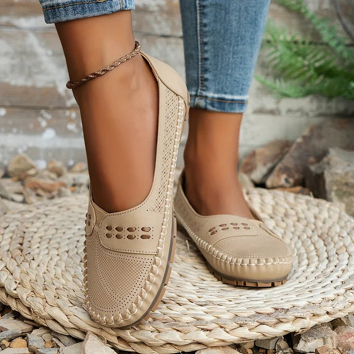 Benedikte | Dame Perforerede Komfort Slip On Loafers - Freya Kobenhavn