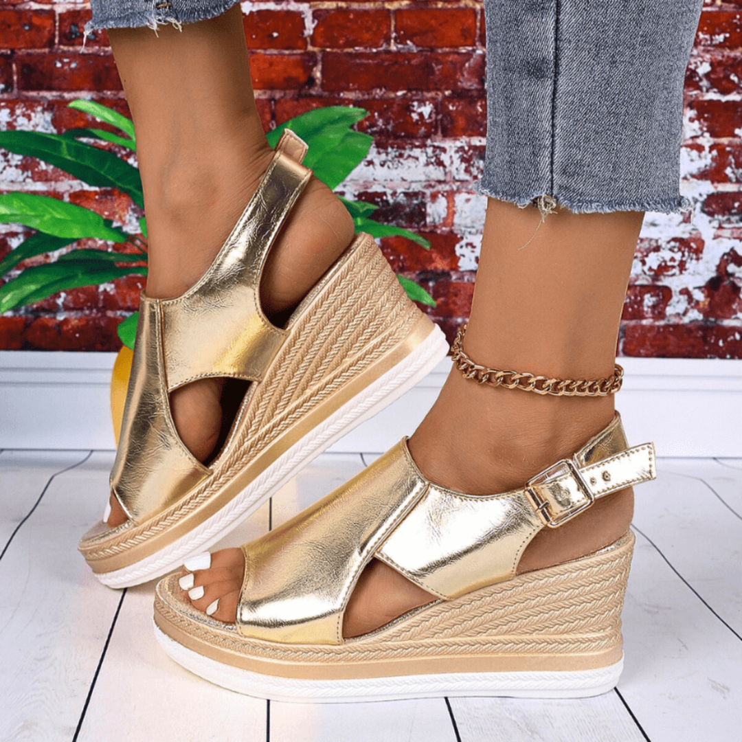 Karla | Dame Metallisk Plateau Komfort Sandaler - Freya Kobenhavn