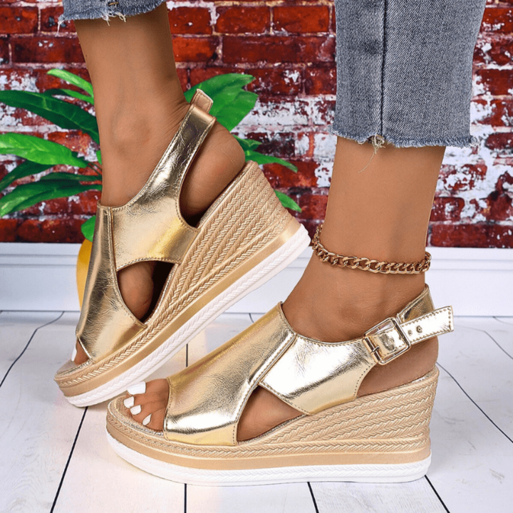 Karla | Dame Metallisk Plateau Komfort Sandaler - Freya Kobenhavn