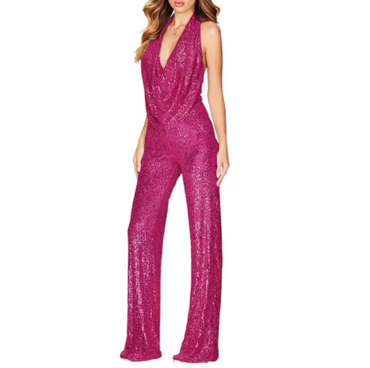 Lovise | Kvinders Paillet Halter Neck Jumpsuit - Freya Kobenhavn