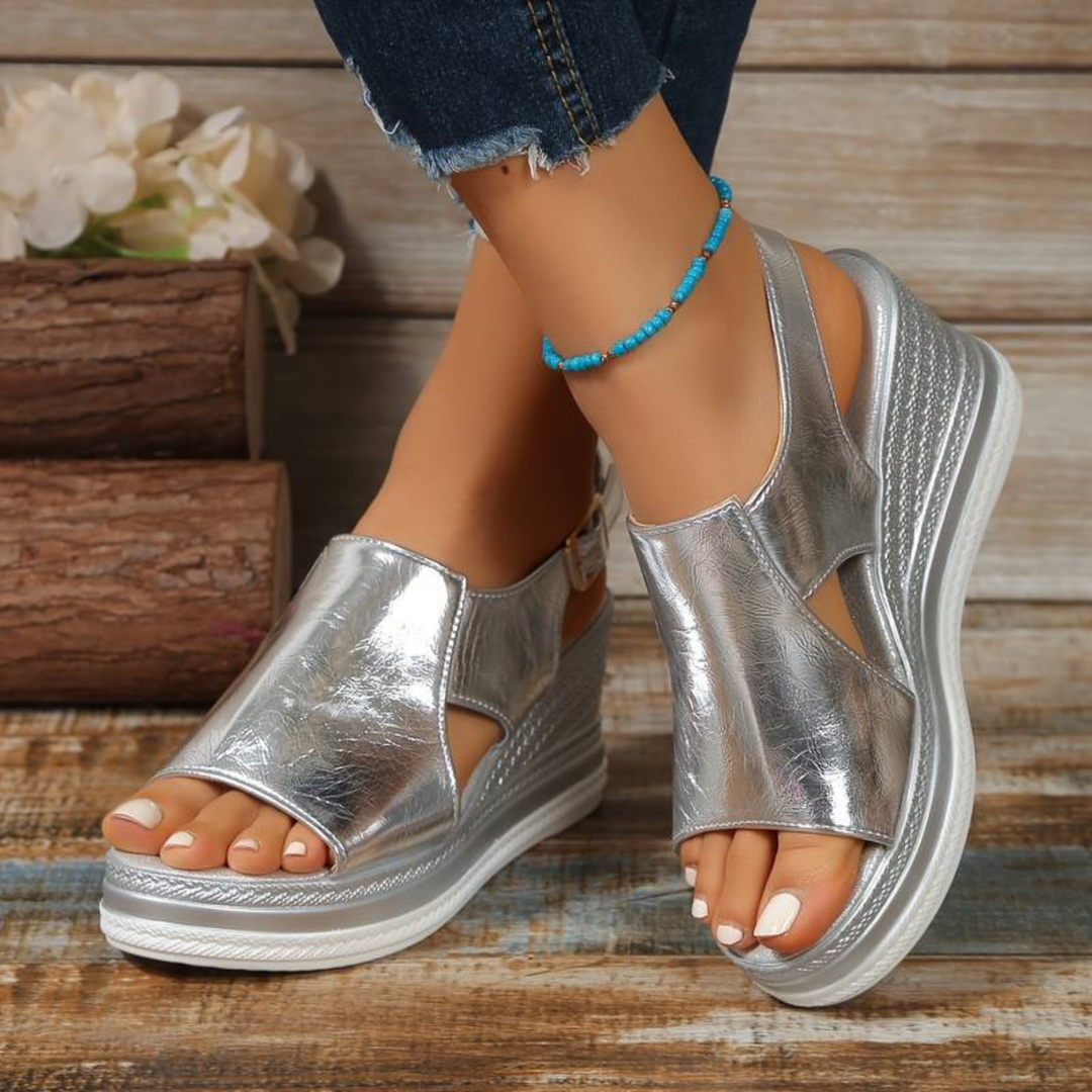 Karla | Dame Metallisk Plateau Komfort Sandaler - Freya Kobenhavn