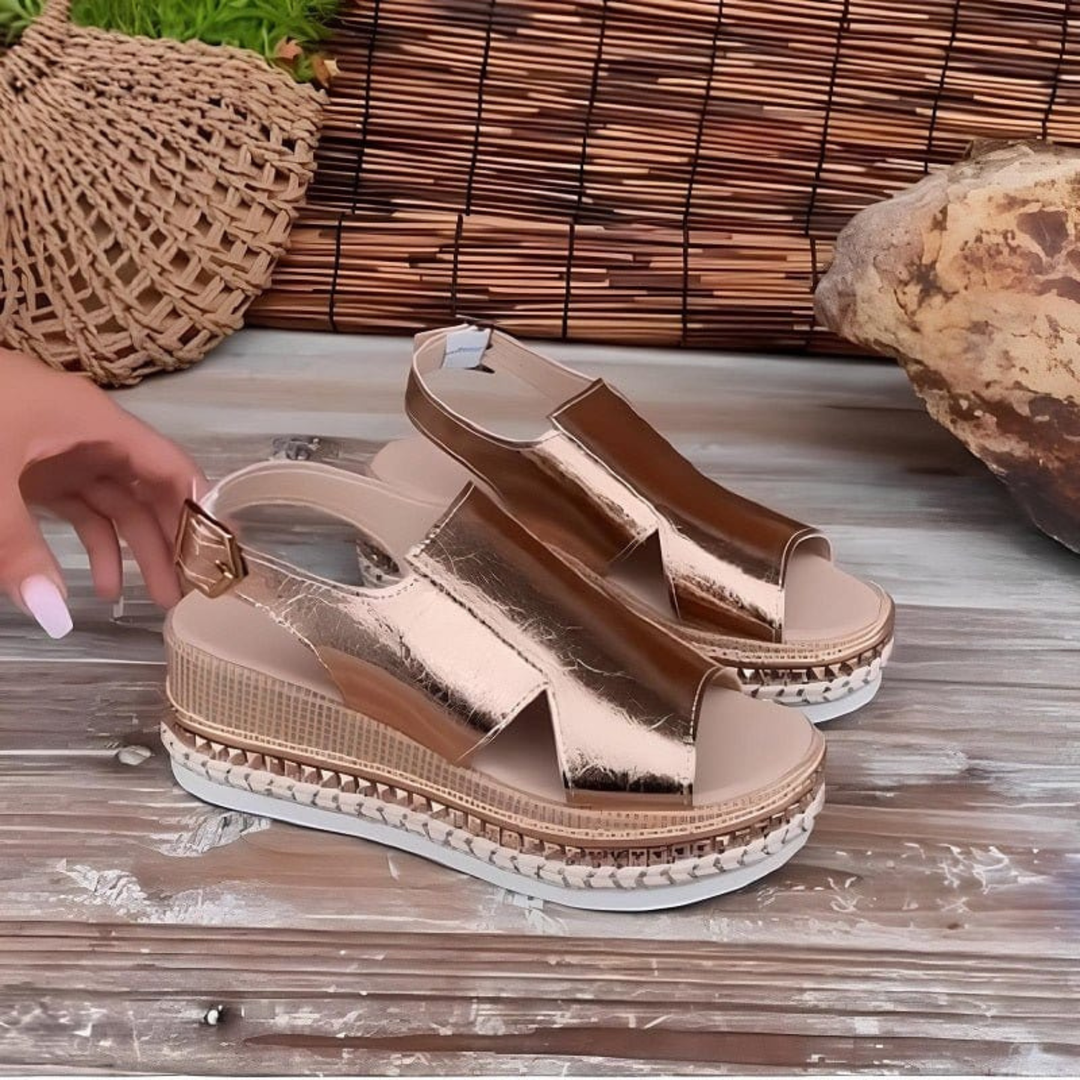 Karla | Dame Metallisk Plateau Komfort Sandaler - Freya Kobenhavn