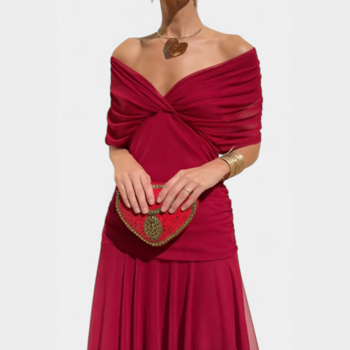 Laura | Dame Off Shoulder Elegant Aftenkjole - Freya Kobenhavn