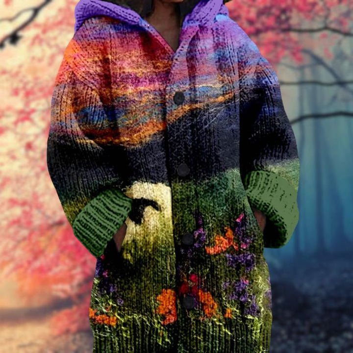 Janet™ | Varm Kvindes Trøje med Knapper og Hætte - Freya Kobenhavn