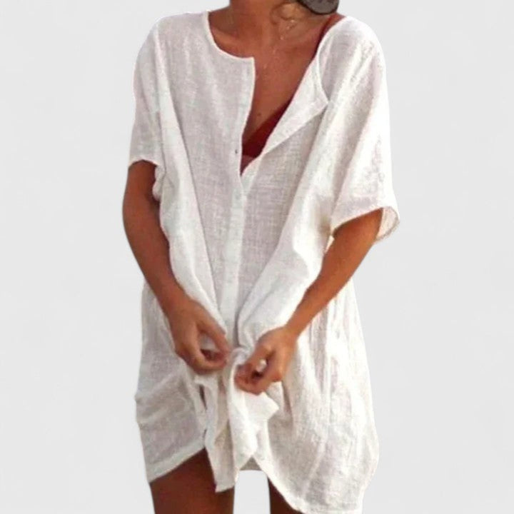 Yvonne | Dame Løs Knappelukning Strand Cover Up Kjole - Freya Kobenhavn