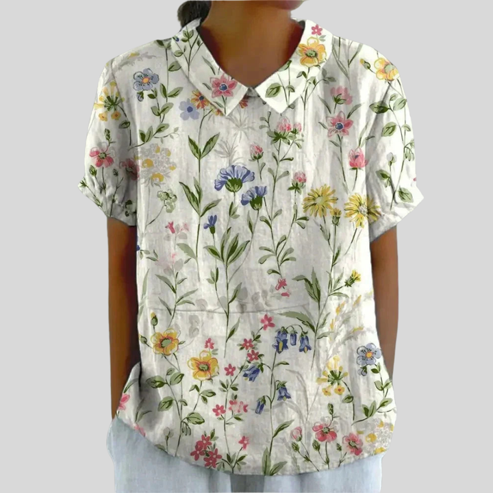 Celina | Dame Blomstret Print Krave Casual Top - Freya Kobenhavn