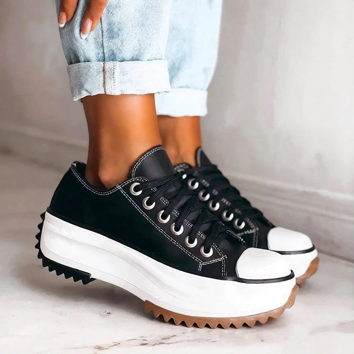 Lea | Dame Afslappede Snørebånd Platform Hverdag Sneakers