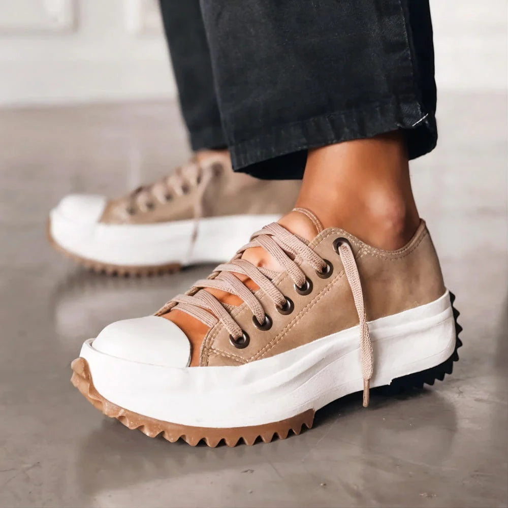 Lea | Dame Afslappede Snørebånd Platform Hverdag Sneakers