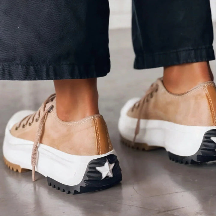 Lea | Dame Afslappede Snørebånd Platform Hverdag Sneakers