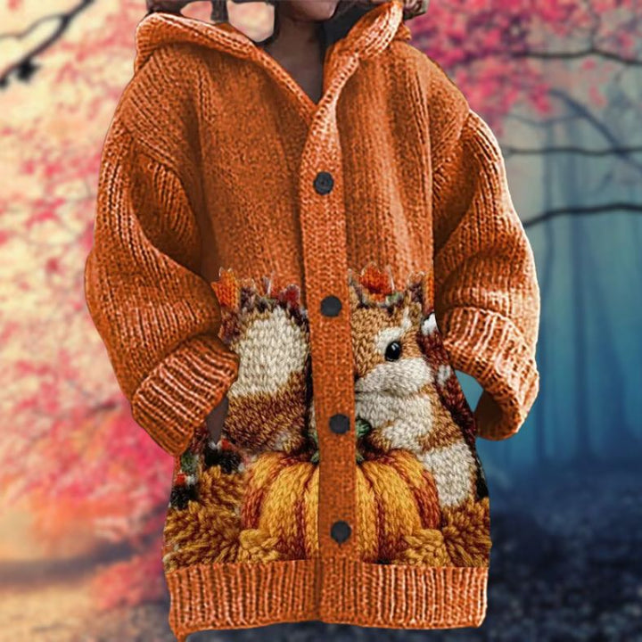 Janet™ | Varm Kvindes Trøje med Knapper og Hætte - Freya Kobenhavn