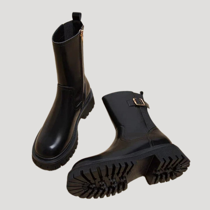 Inger | Dame Forårs Chunky Støvler i Læg-højde