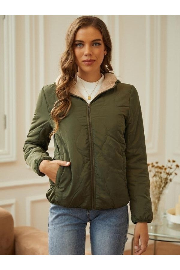 Ingrid | Vinter Dame Quiltet Hættetrøje Jakke - Freya Kobenhavn