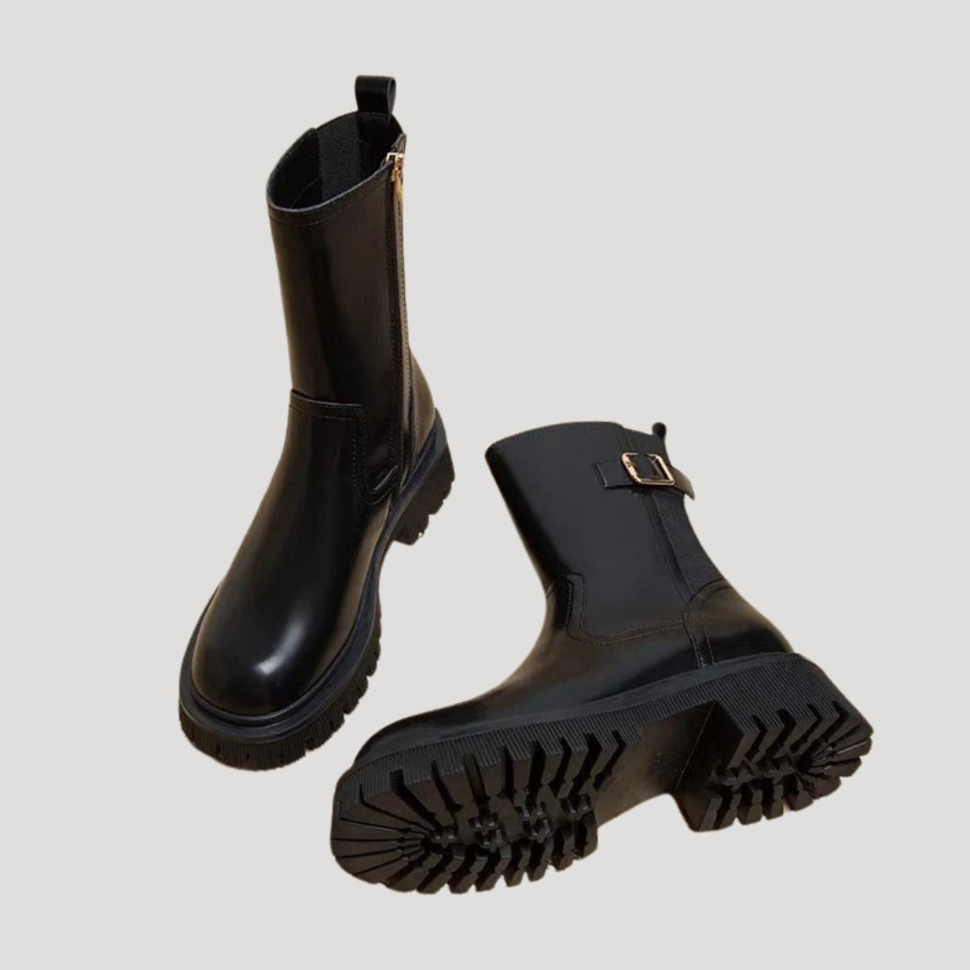 Inger | Dame Forårs Chunky Støvler i Læg-højde