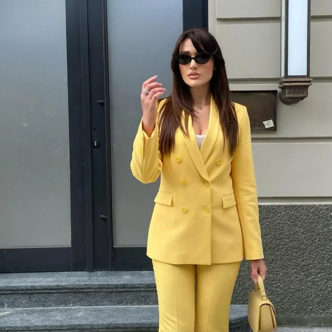 Milena | Elegant Formelt Sæt med Skræddersyet Lang Blazer til Dame - Freya Kobenhavn