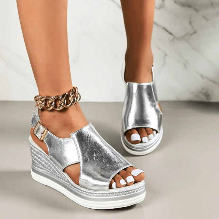 Karla | Dame Metallisk Plateau Komfort Sandaler - Freya Kobenhavn