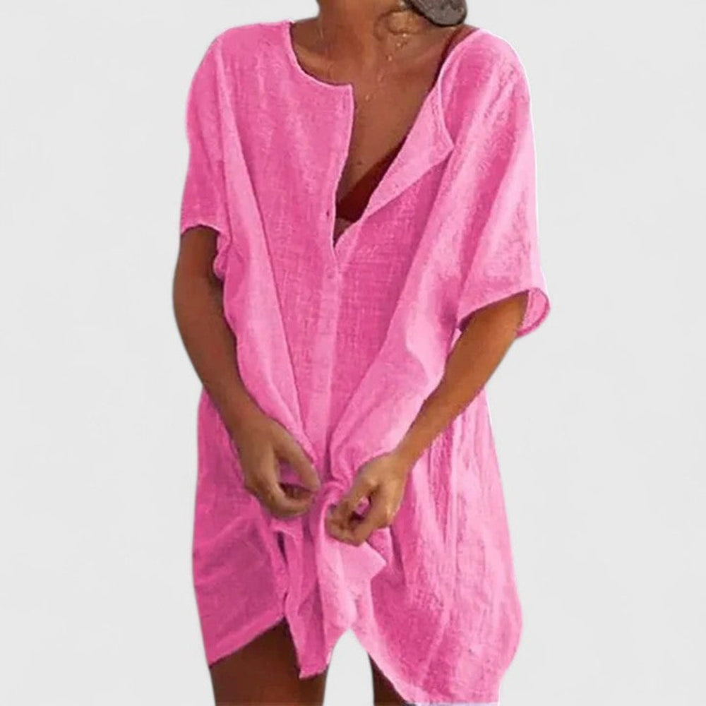 Yvonne | Dame Løs Knappelukning Strand Cover Up Kjole - Freya Kobenhavn