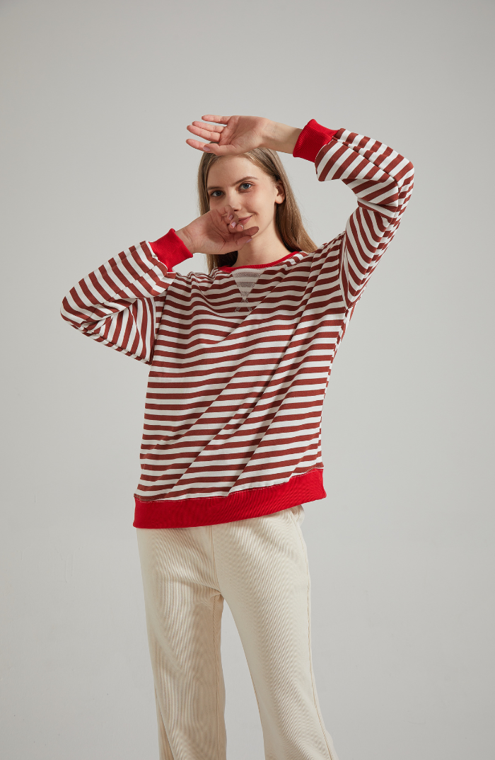 Lena™ | Oversized stribet sweater - Freya Kobenhavn