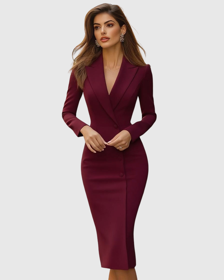 Seleneva | Elegant Tailored Midi Dress - Freya Kobenhavn