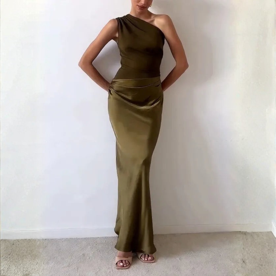 Mathilde | Dame One Shoulder Maxi Festkjole - Freya Kobenhavn
