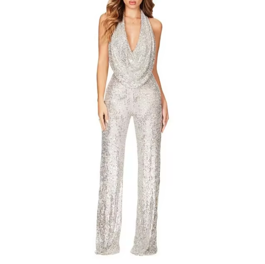Lovise | Kvinders Paillet Halter Neck Jumpsuit - Freya Kobenhavn