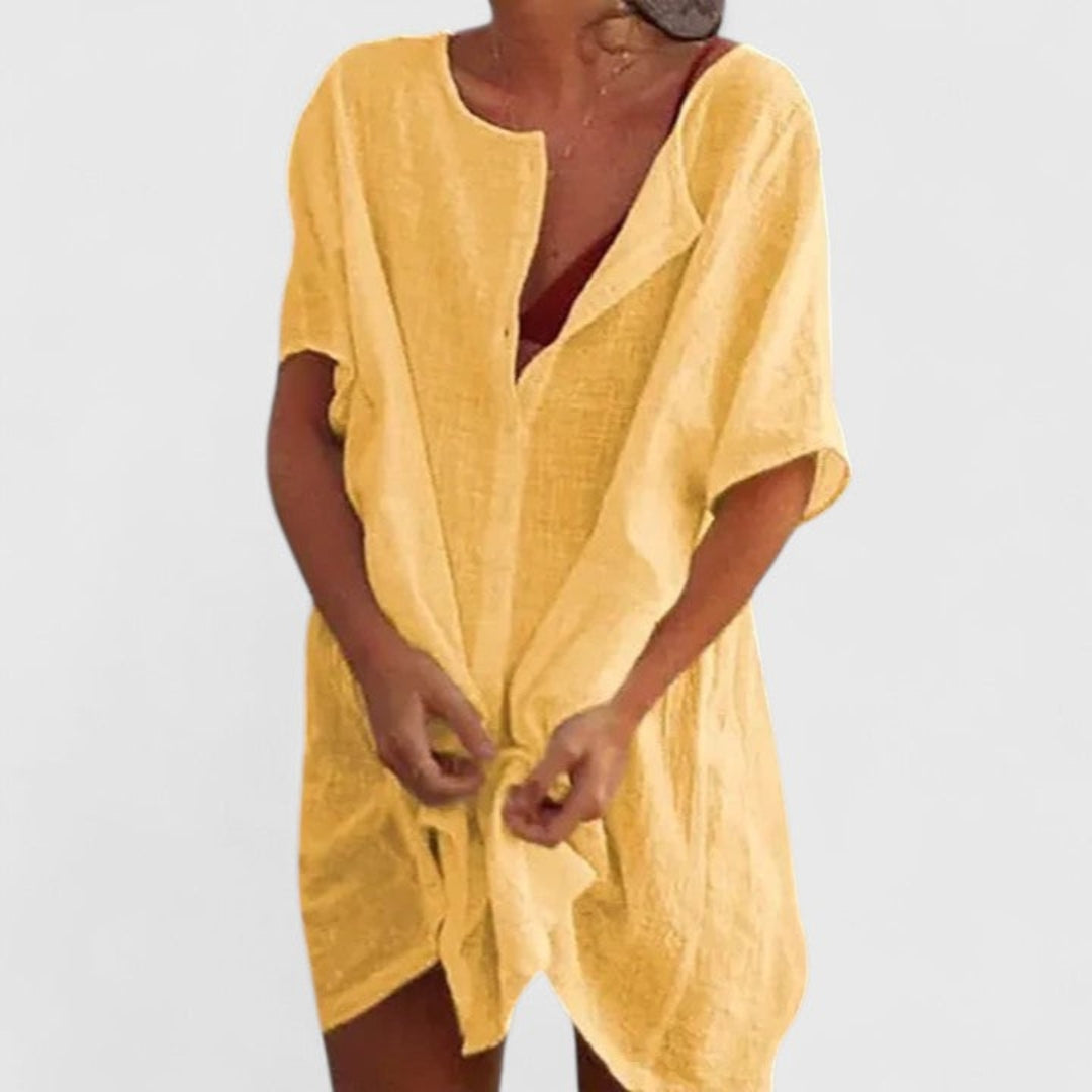 Yvonne | Dame Løs Knappelukning Strand Cover Up Kjole - Freya Kobenhavn