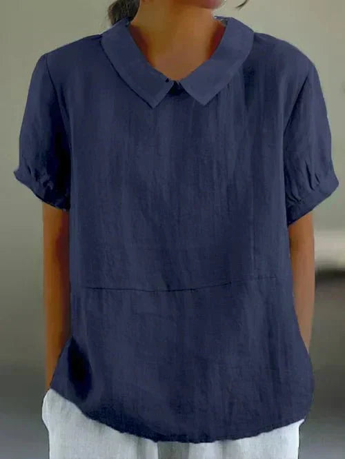 Tine | Dame Hør Peter Pan Krave Bluse