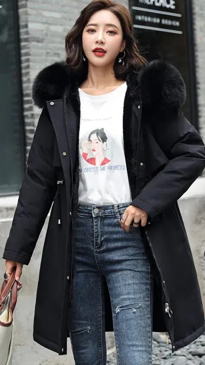 Nanna | Kvinders Casual Lange Vinterjakke med Hætte - Freya Kobenhavn