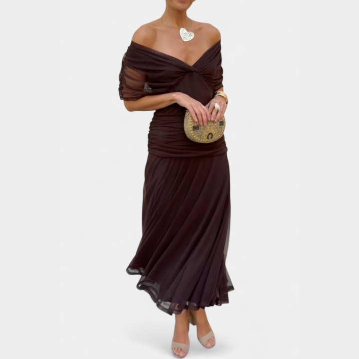Laura | Dame Off Shoulder Elegant Aftenkjole - Freya Kobenhavn
