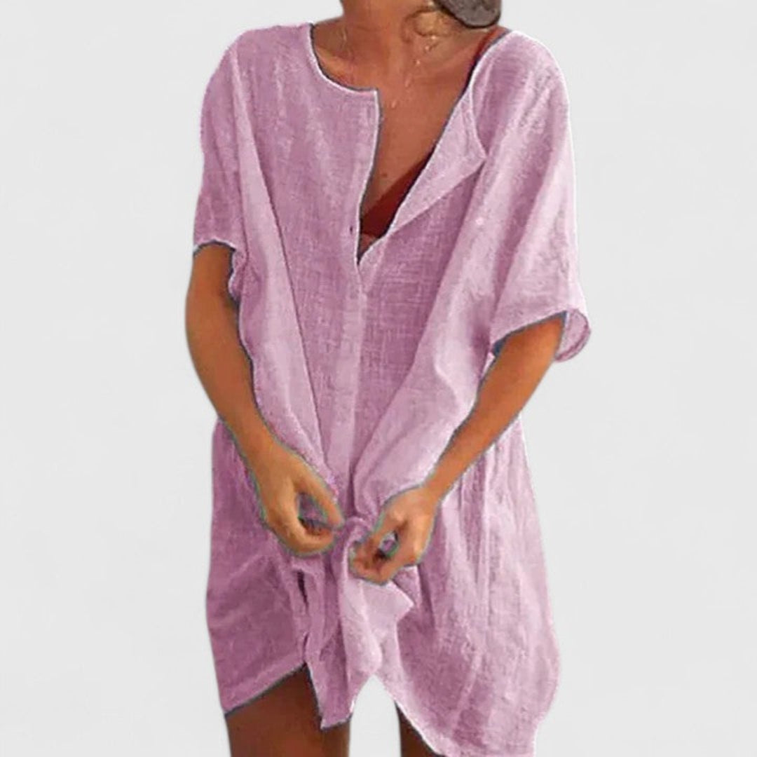 Yvonne | Dame Løs Knappelukning Strand Cover Up Kjole - Freya Kobenhavn