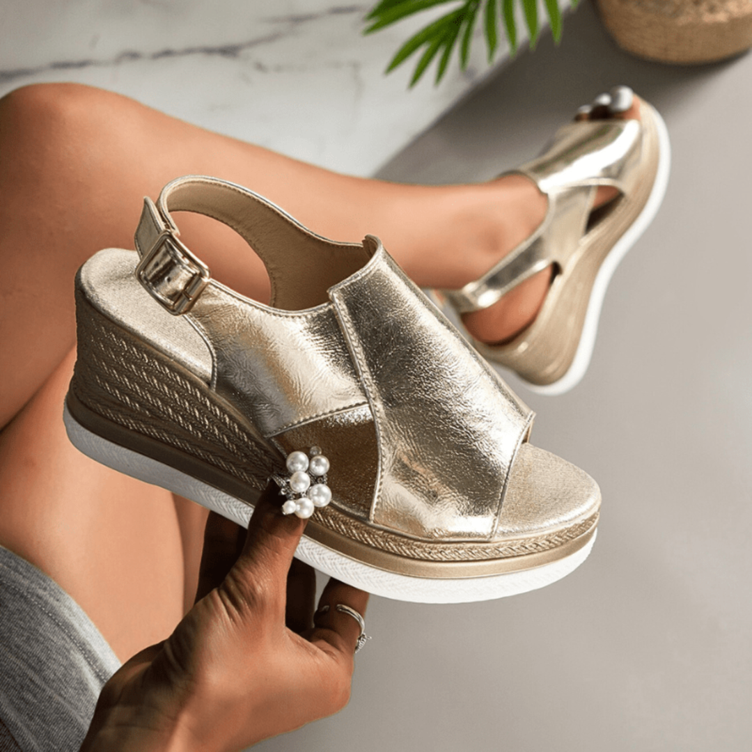 Karla | Dame Metallisk Plateau Komfort Sandaler - Freya Kobenhavn