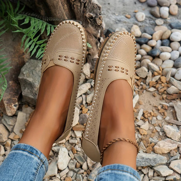 Benedikte | Dame Perforerede Komfort Slip On Loafers - Freya Kobenhavn