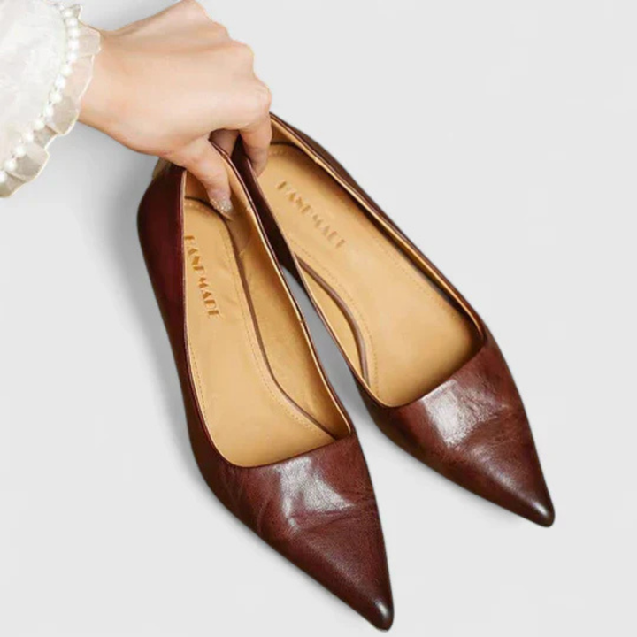 Thora | Dame Spids Tå Lav Hæl Pumps - Freya Kobenhavn