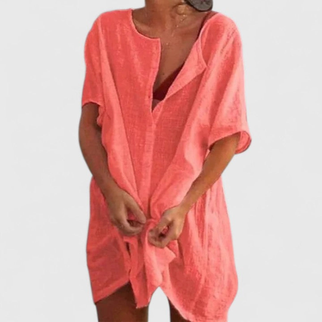 Yvonne | Dame Løs Knappelukning Strand Cover Up Kjole - Freya Kobenhavn