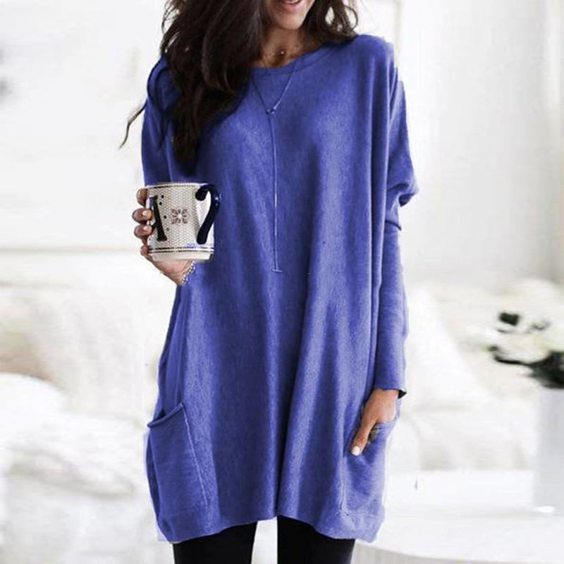 Sara | Dame Oversized Tunika Sweater med Lommer - Freya Kobenhavn