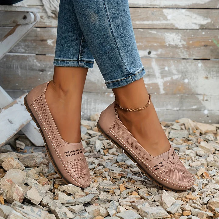 Benedikte | Dame Perforerede Komfort Slip On Loafers - Freya Kobenhavn