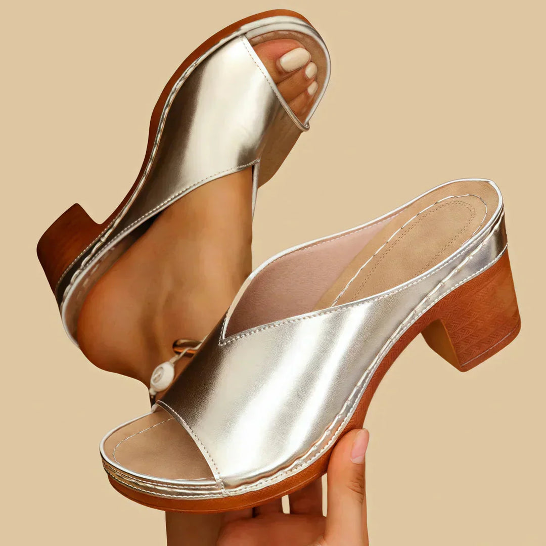 Lisa™ | Orthopedic Sandals with Thick Heels - Freya Kobenhavn