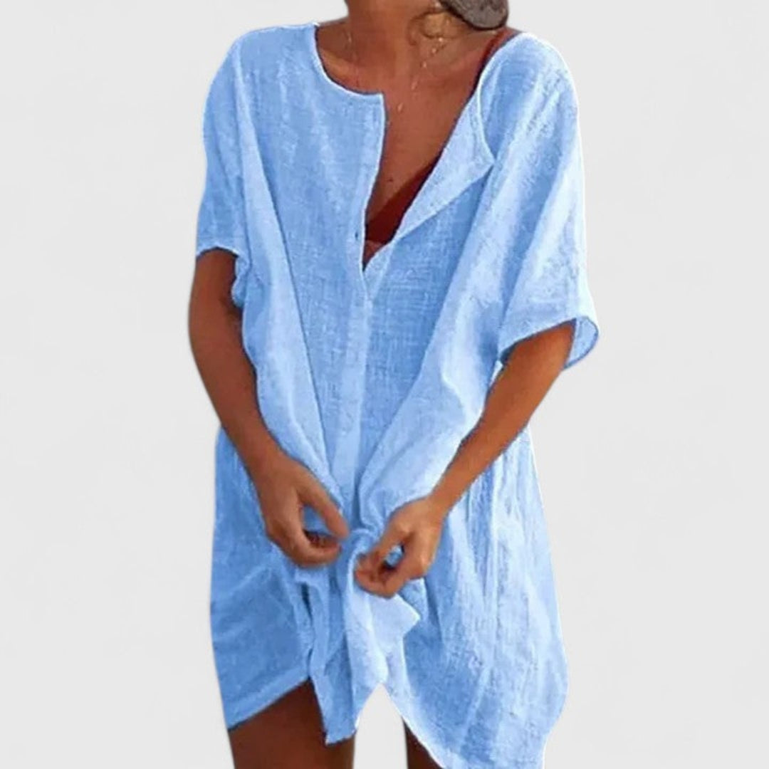 Yvonne | Dame Løs Knappelukning Strand Cover Up Kjole - Freya Kobenhavn