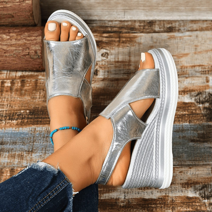 Karla | Dame Metallisk Plateau Komfort Sandaler - Freya Kobenhavn
