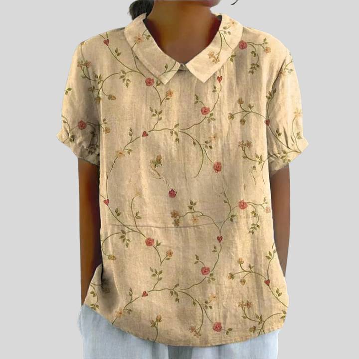 Celina | Dame Blomstret Print Krave Casual Top - Freya Kobenhavn