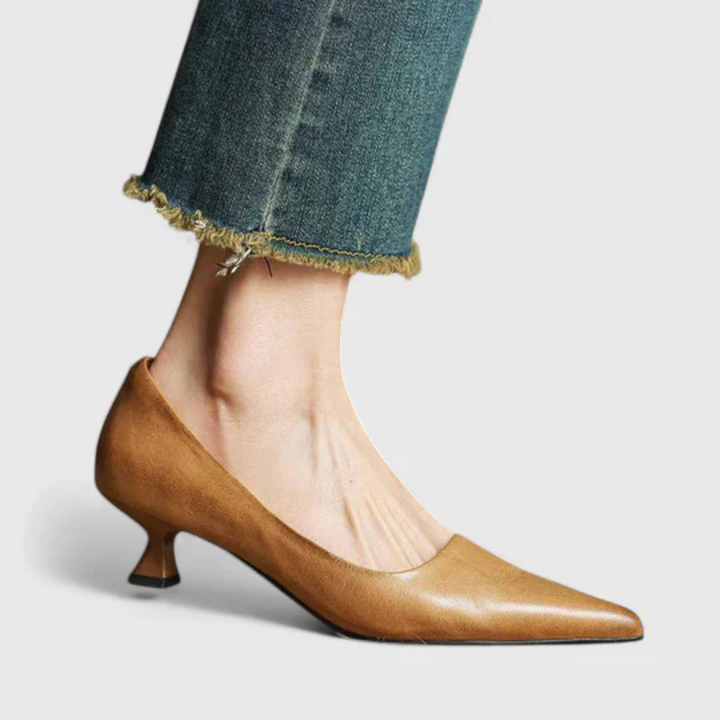 Thora | Dame Spids Tå Lav Hæl Pumps - Freya Kobenhavn