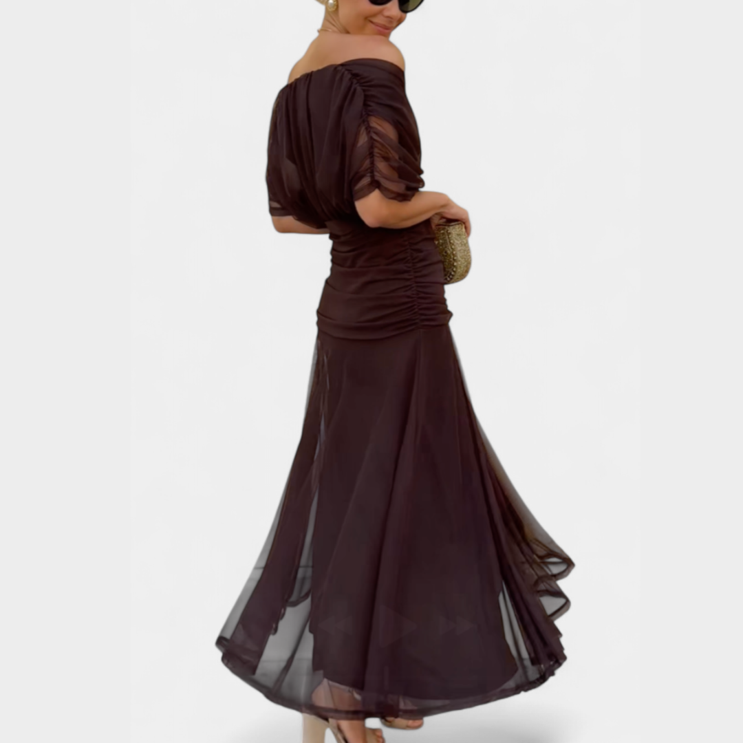 Laura | Dame Off Shoulder Elegant Aftenkjole - Freya Kobenhavn