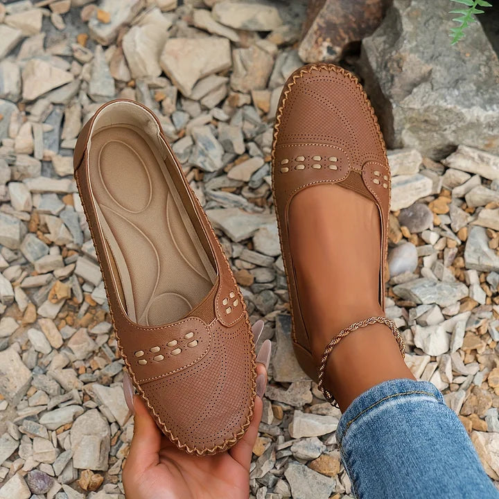 Benedikte | Dame Perforerede Komfort Slip On Loafers - Freya Kobenhavn