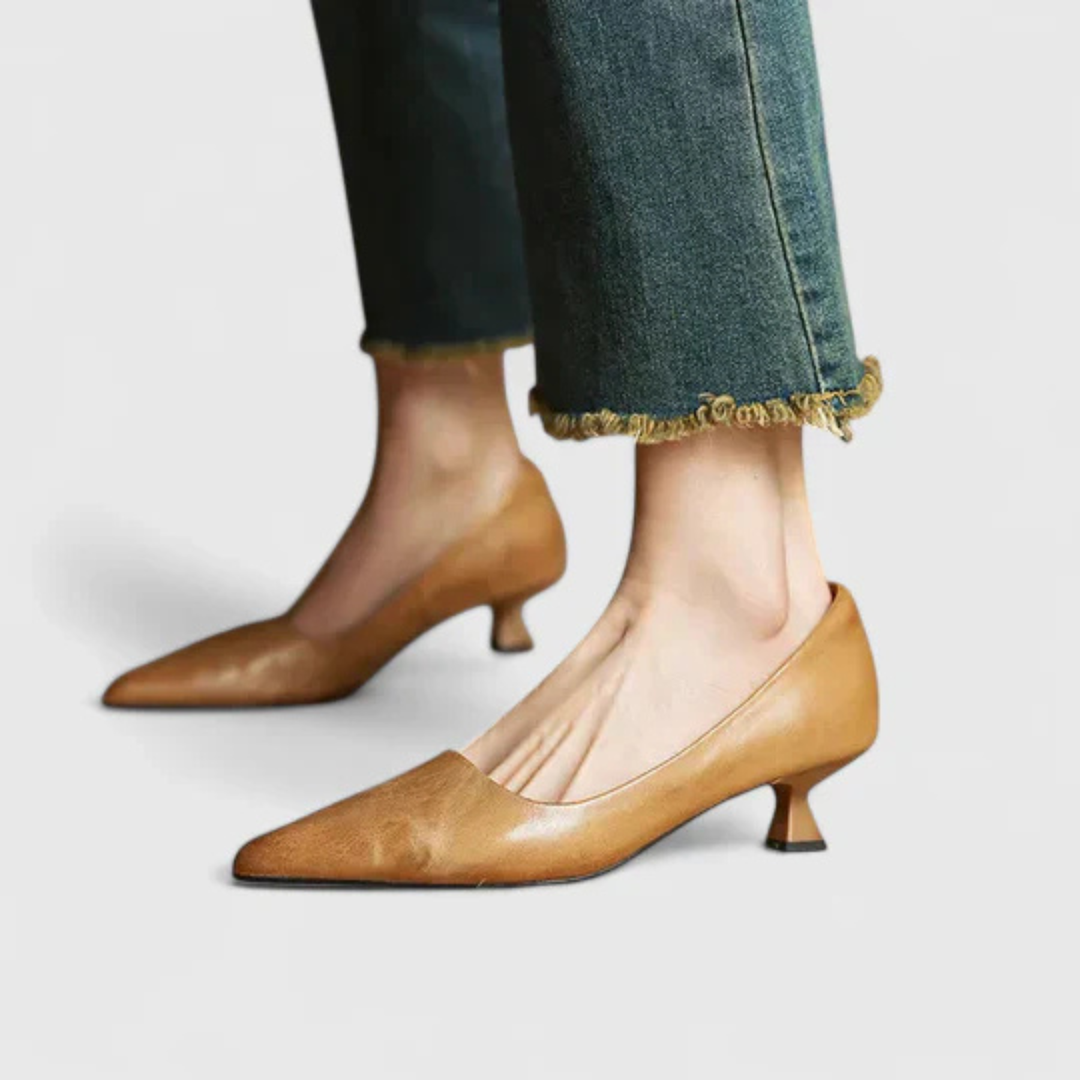 Thora | Dame Spids Tå Lav Hæl Pumps - Freya Kobenhavn