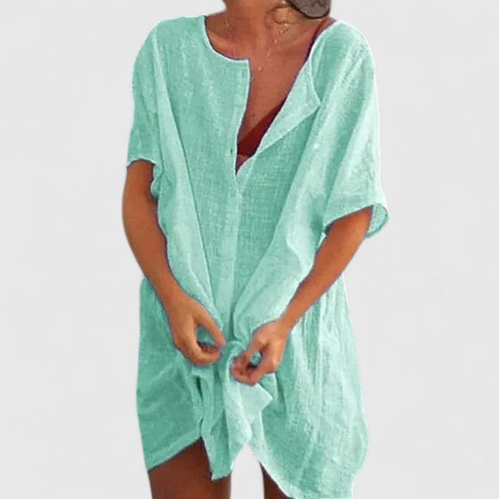Yvonne | Dame Løs Knappelukning Strand Cover Up Kjole - Freya Kobenhavn
