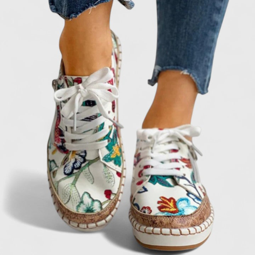 Jonna | Dame Blomster Platform Sneakers - Freya Kobenhavn