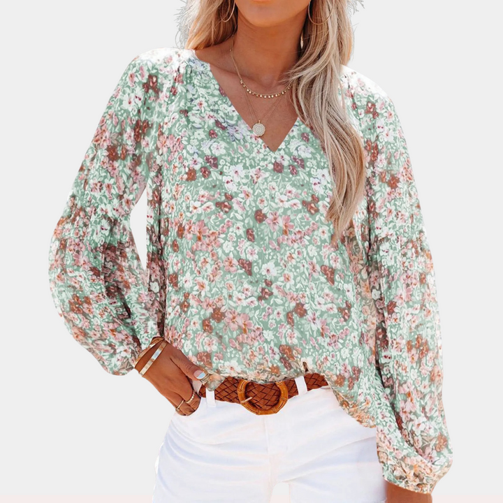 Susie | Stilfuld og afslappet blomstret bluse - Freya Kobenhavn