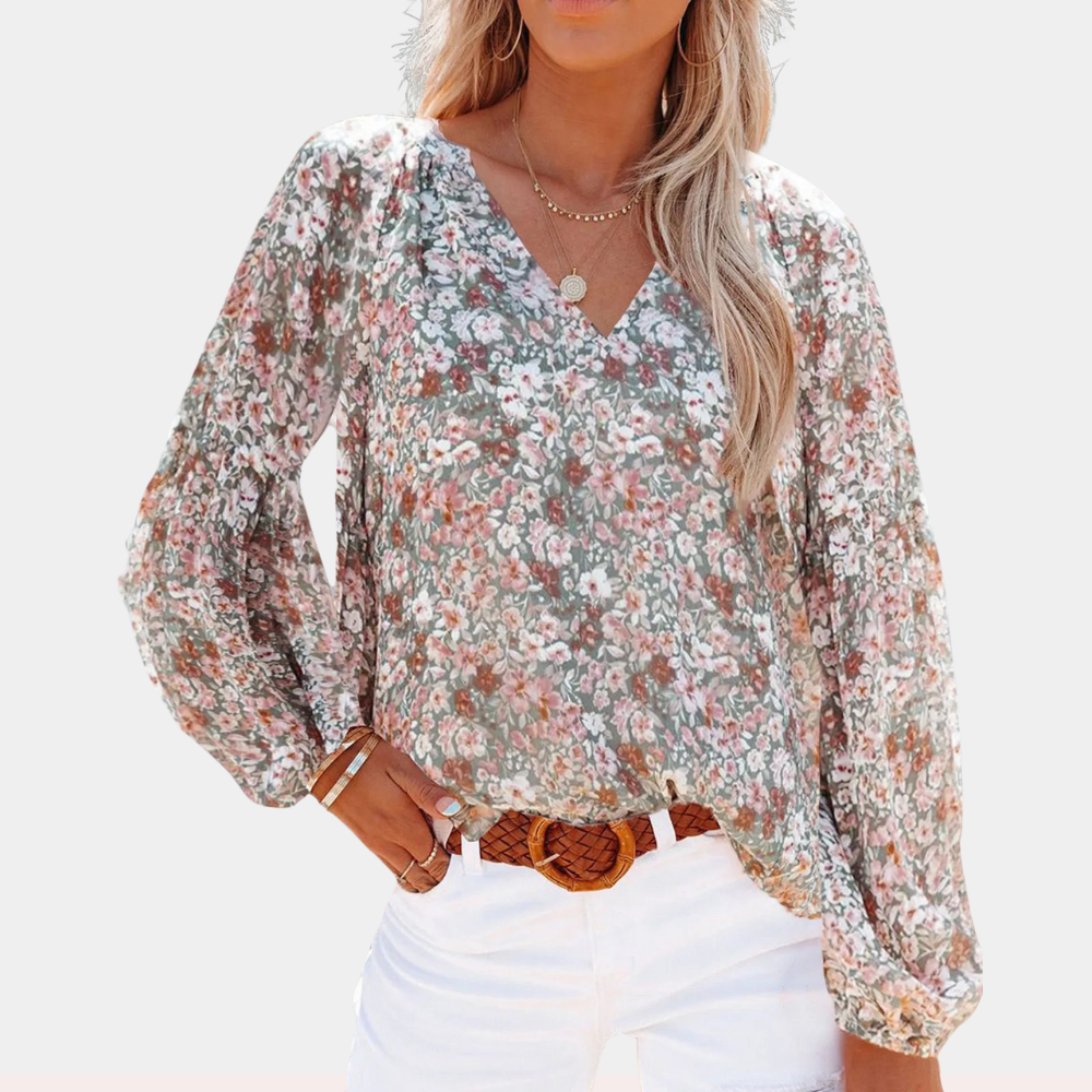 Susie | Stilfuld og afslappet blomstret bluse - Freya Kobenhavn