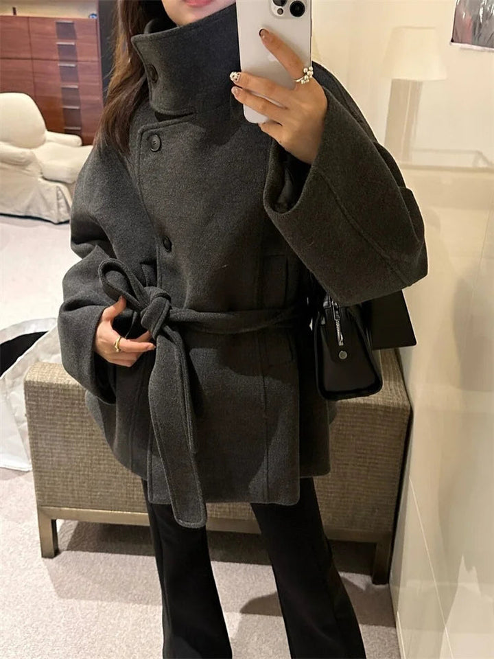 Bente | Dame Vinter Frakke med Bælte til Kolde Dage