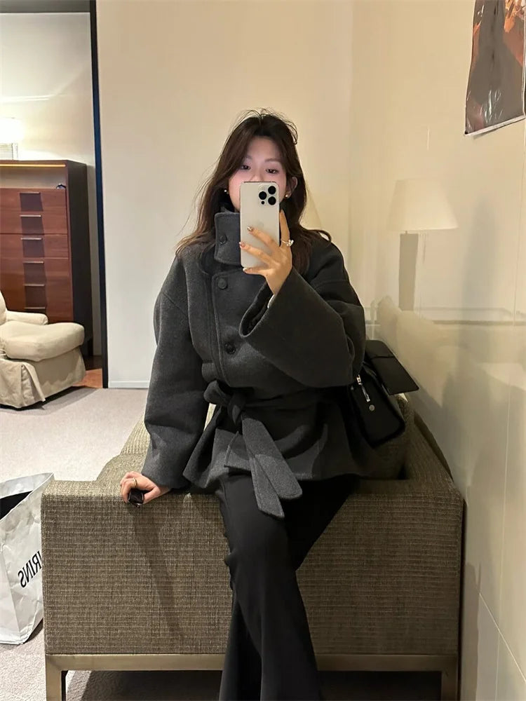 Bente | Dame Vinter Frakke med Bælte til Kolde Dage